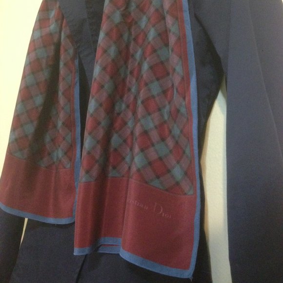 Dior Accessories - Christian Dior plaid silk scarf